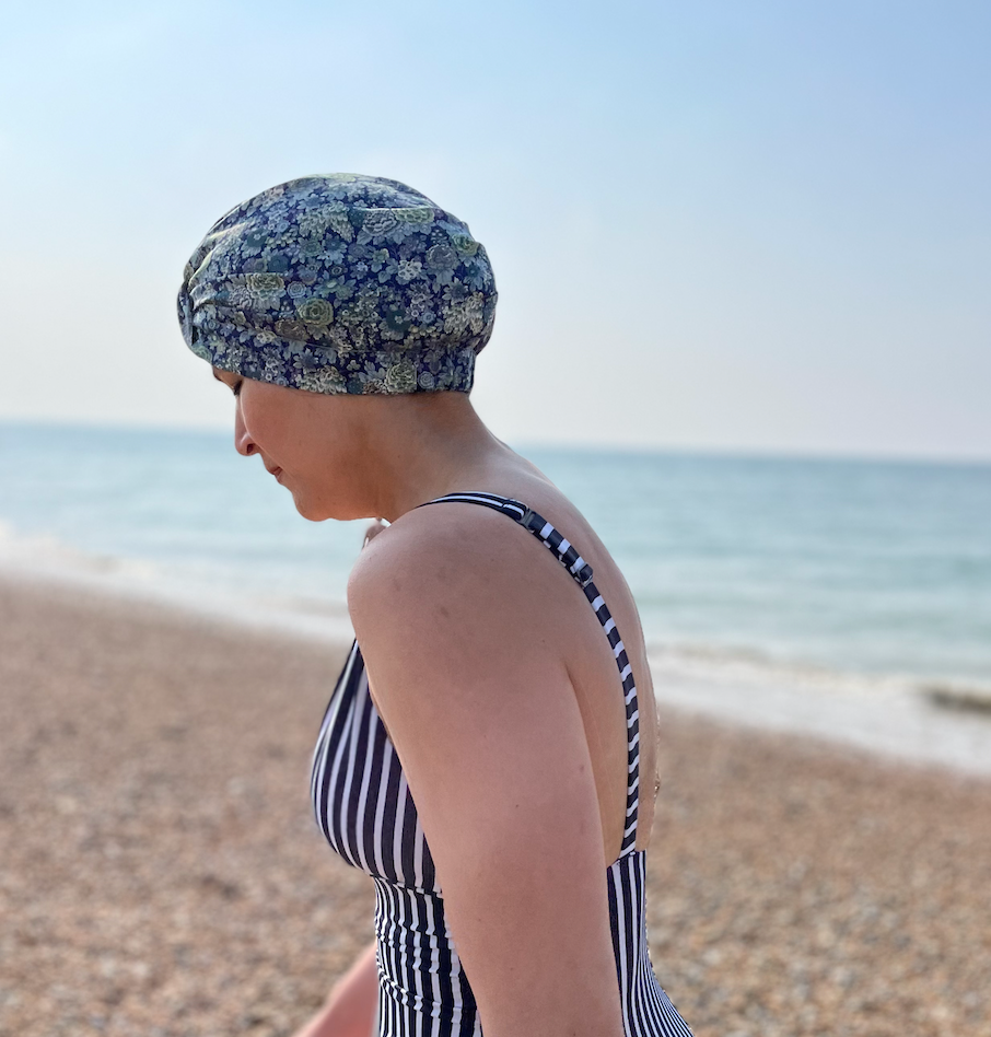 Salty Sea Knot - Swimming Cap Topper / Turban - Blue Elysian