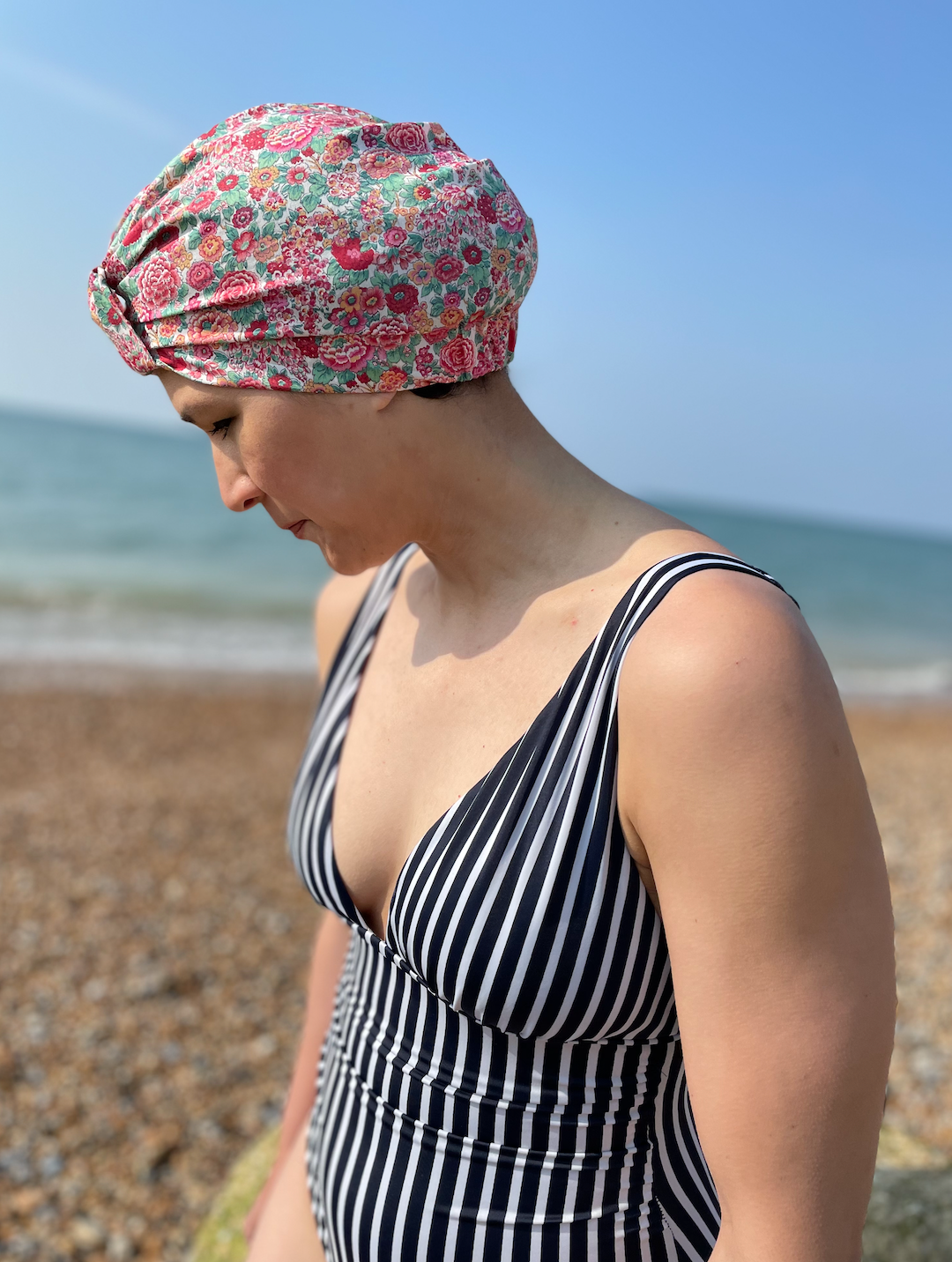 Salty Sea Knot - Swimming Cap Topper - Swim Turban - Red Elysian