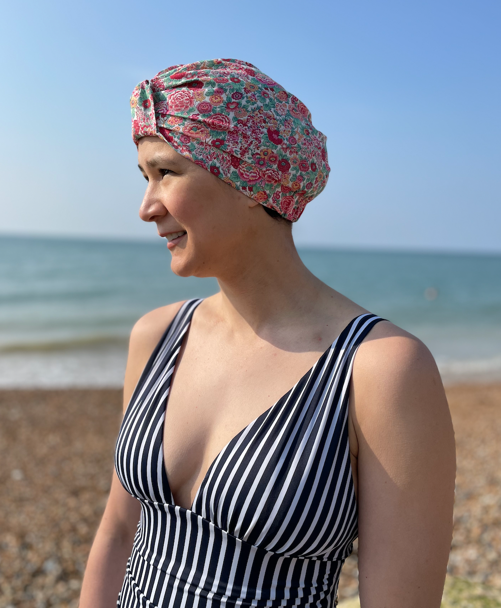 Salty Sea Knot - Swimming Cap Topper - Swim Turban - Red Elysian