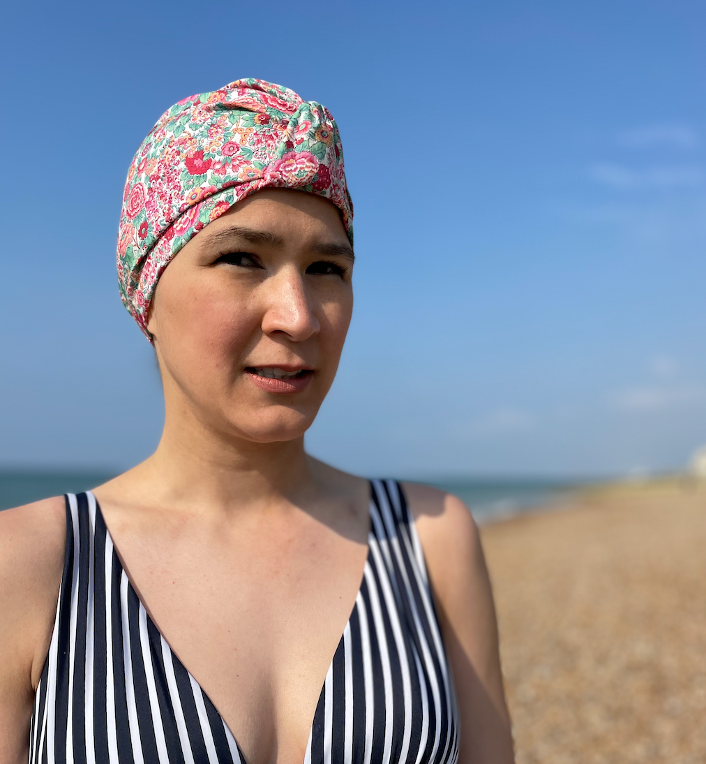 Salty Sea Knot - Swimming Cap Topper - Swim Turban - Red Elysian