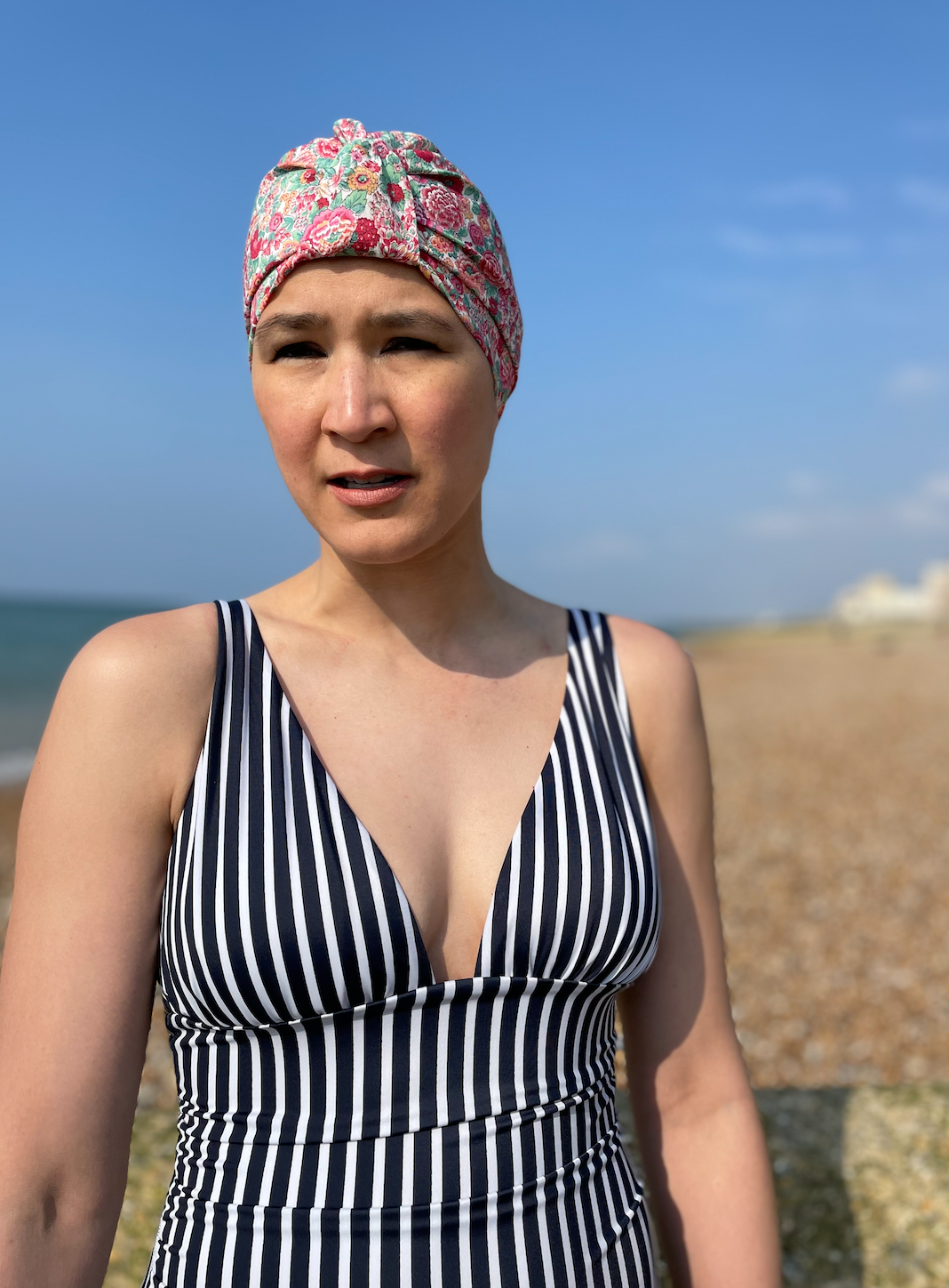 Salty Sea Knot - Swimming Cap Topper - Swim Turban - Red Elysian