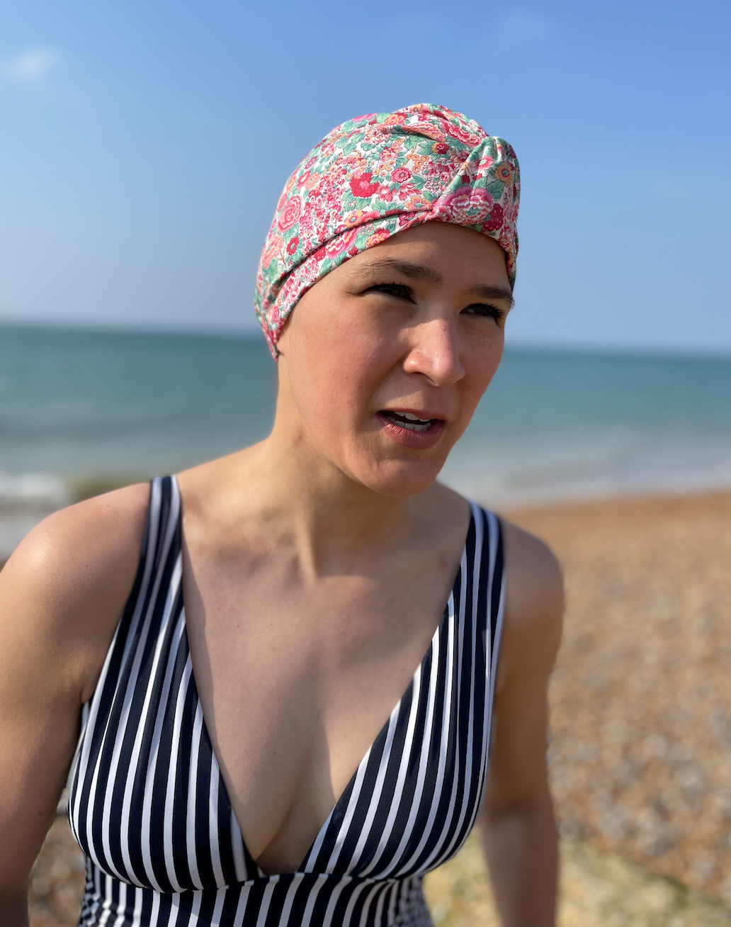 Salty Sea Knot - Swimming Cap Topper - Swim Turban - Red Elysian