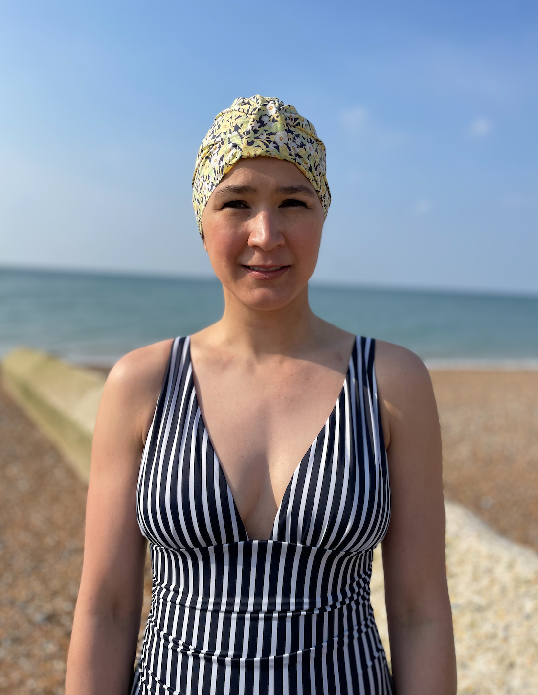 Salty Sea Knot - Swimming Cap Topper - Swim Turban in Yellow Primrose