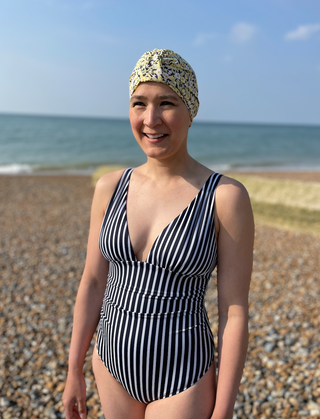 Salty Sea Knot - Swimming Cap Topper - Swim Turban in Yellow Primrose