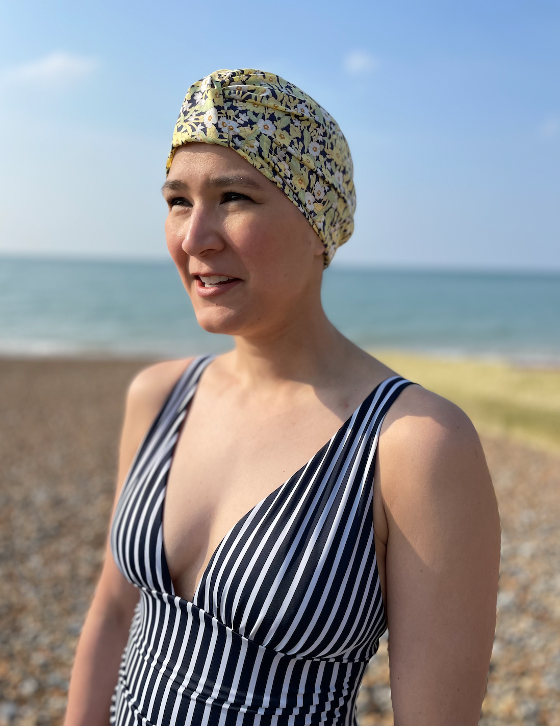 Salty Sea Knot - Swimming Cap Topper - Swim Turban in Yellow Primrose
