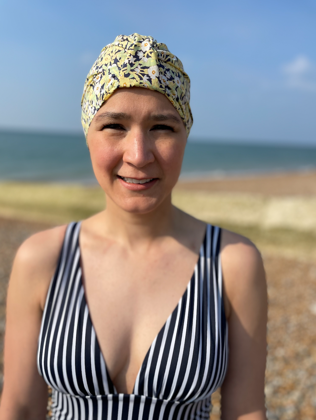 Salty Sea Knot - Swimming Cap Topper - Swim Turban in Yellow Primrose