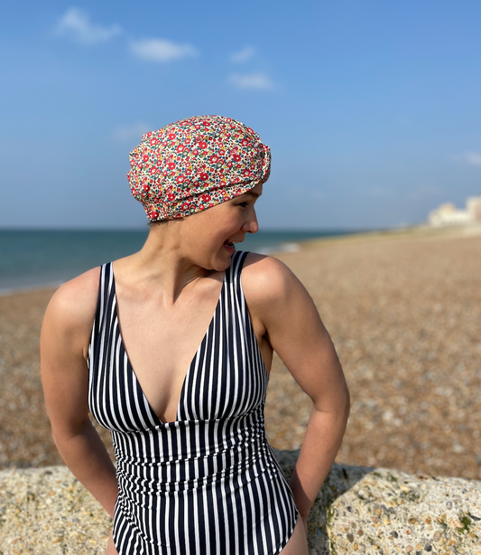 Salty Sea Knot - Swimming Cap Topper / Turban - Betsy Ann Red