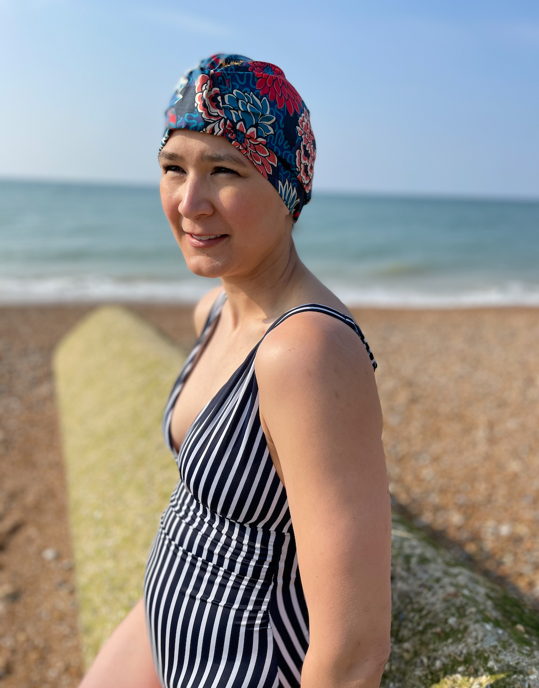 Salty Sea Knot - Swimming Cap Topper - Swim Turban - Vintage Meandering