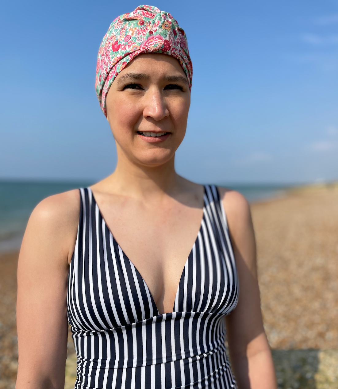 Salty Sea Knot - Swimming Cap Topper - Swim Turban - Red Elysian