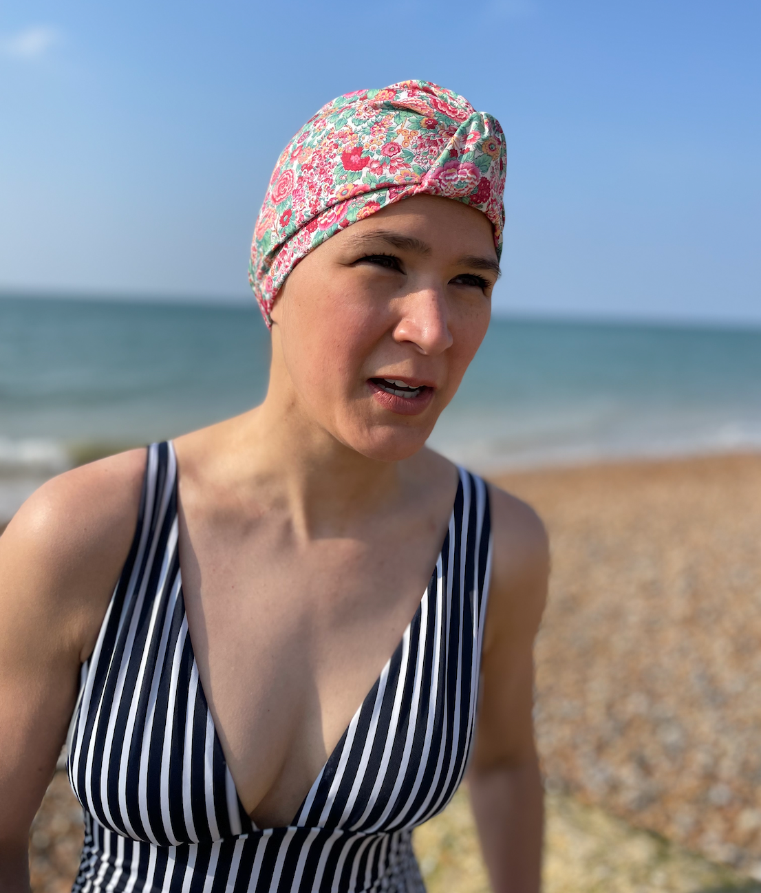 Salty Sea Knot - Swimming Cap Topper - Swim Turban - Red Elysian
