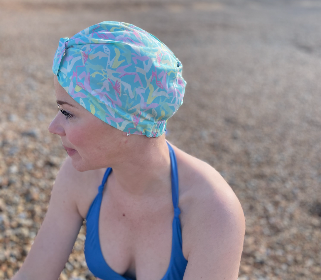 Salty Sea Knot - Swimming Cap Topper - Swim Turban - Clara Shoes - Silk & Lawn