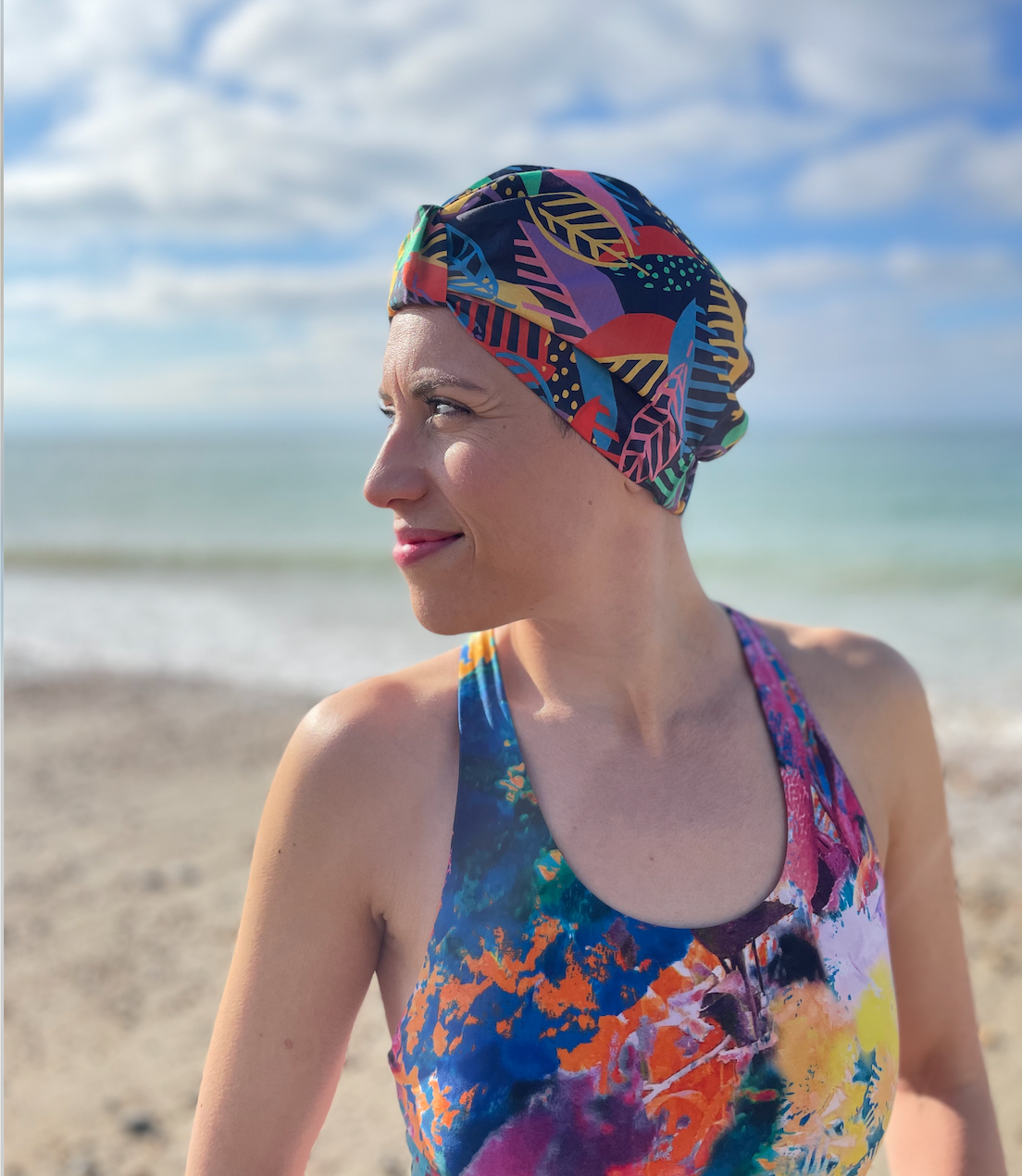 Salty Sea Knot - Swimming Cap Topper - Swim Turban - Memphis Trail