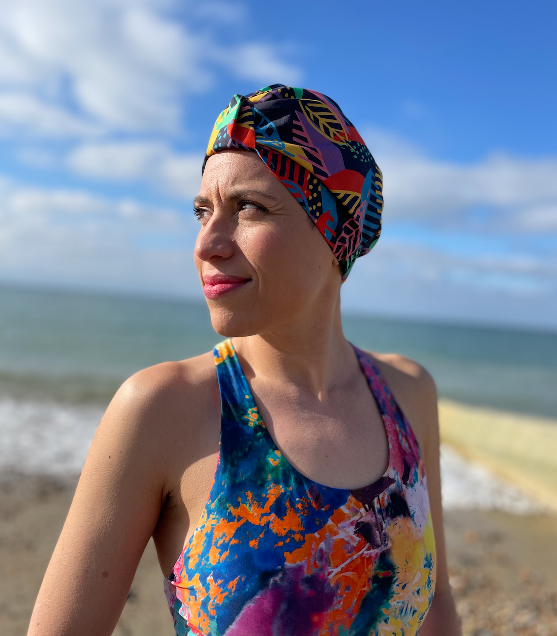 Salty Sea Knot - Swimming Cap Topper - Swim Turban - Memphis Trail