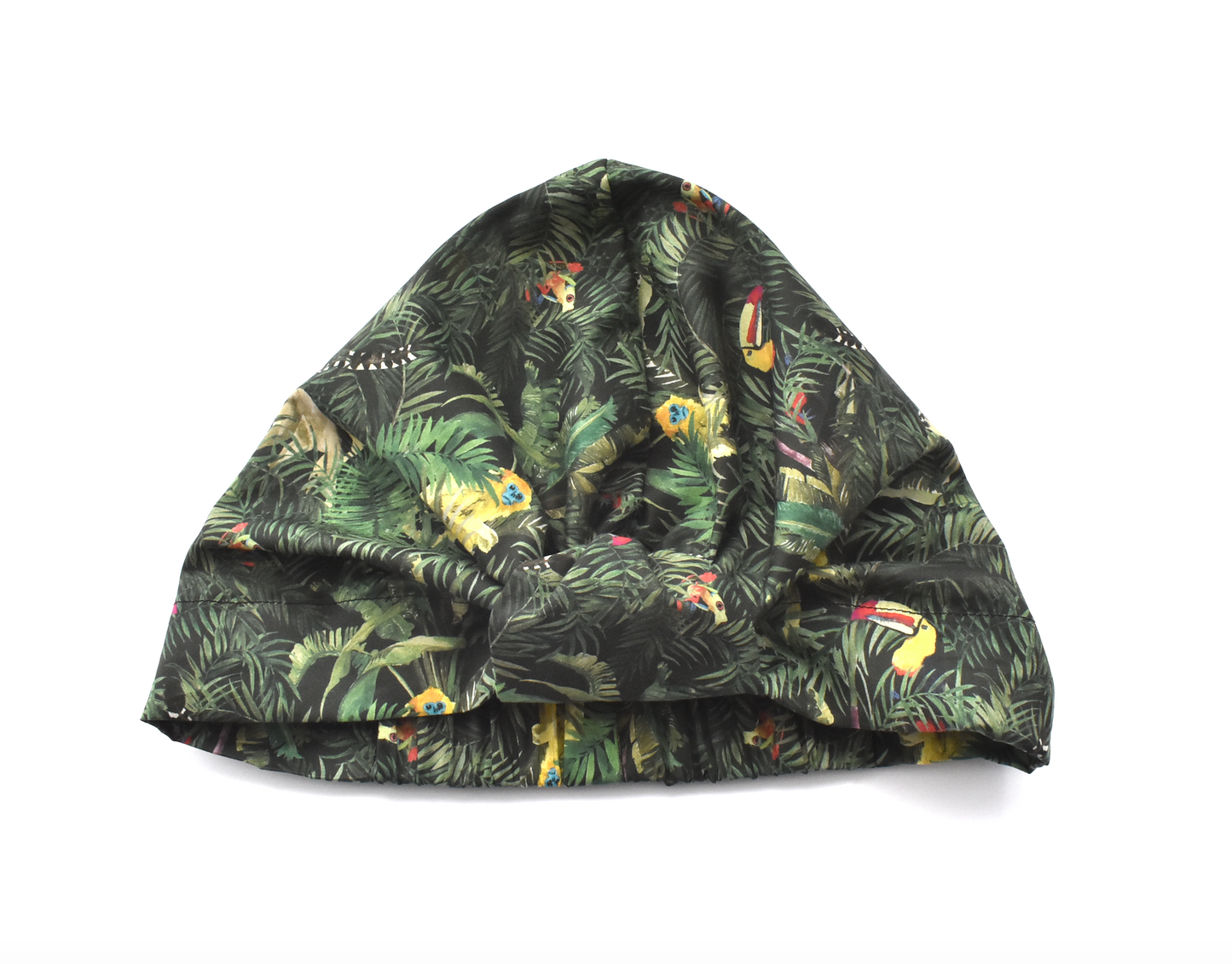 Salty Sea Knot - Swimming Cap Topper - Swim Turban - Green Tou-Can Hide Jungle print