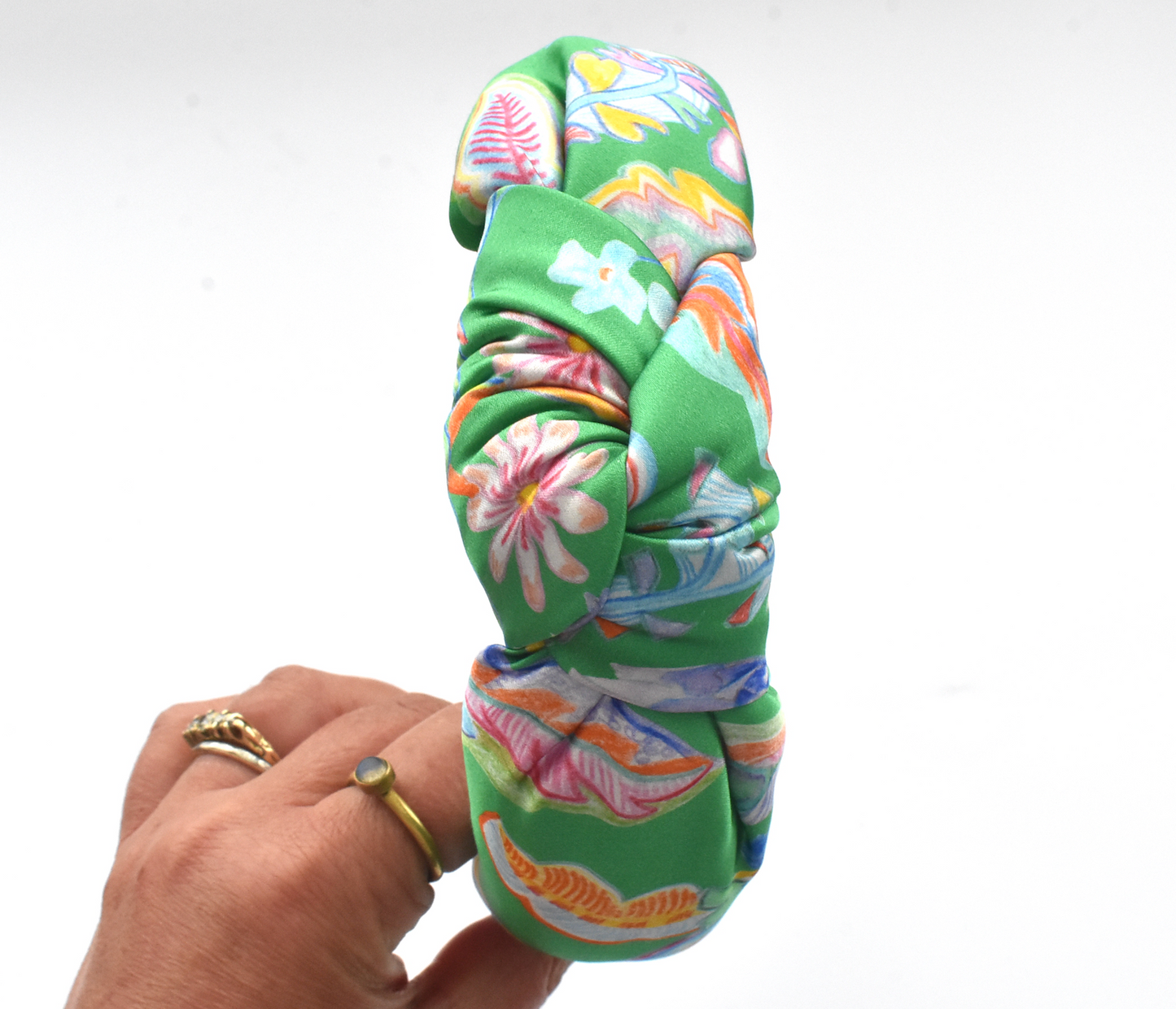 Luxury Silk Knot Alice band - Liberty of London Artist Gardens of Reverie Silk Satin