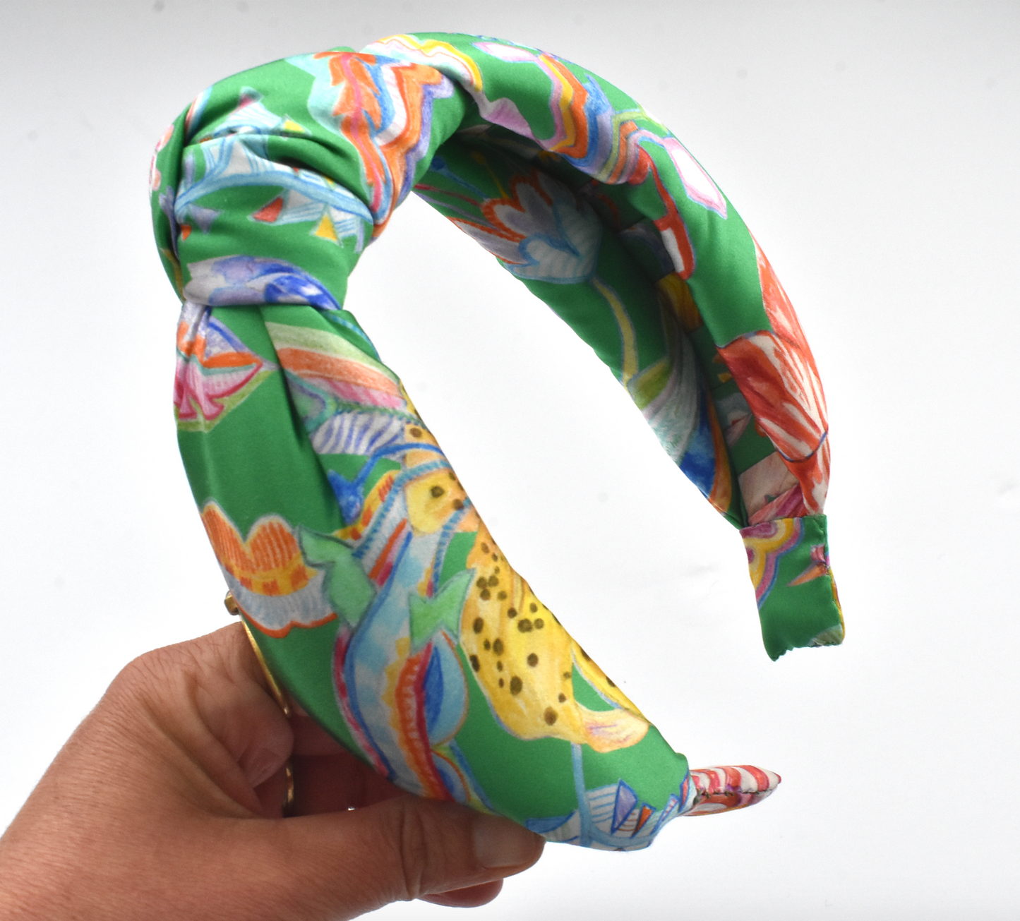 Luxury Silk Knot Alice band - Liberty of London Artist Gardens of Reverie Silk Satin