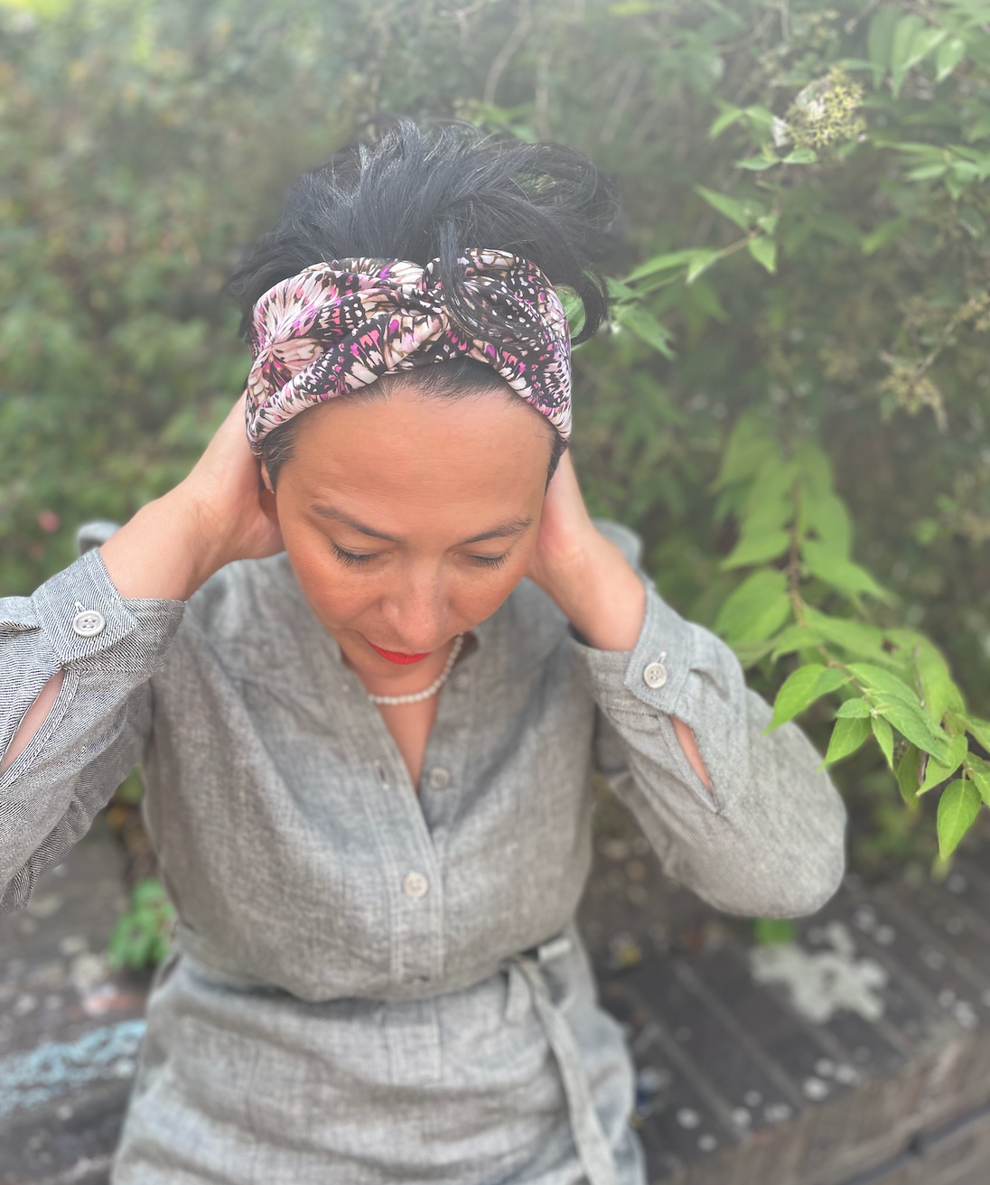 Twisted Turban hairband in Liberty of London Kaleidoscope in 100% Tana Lawn cotton