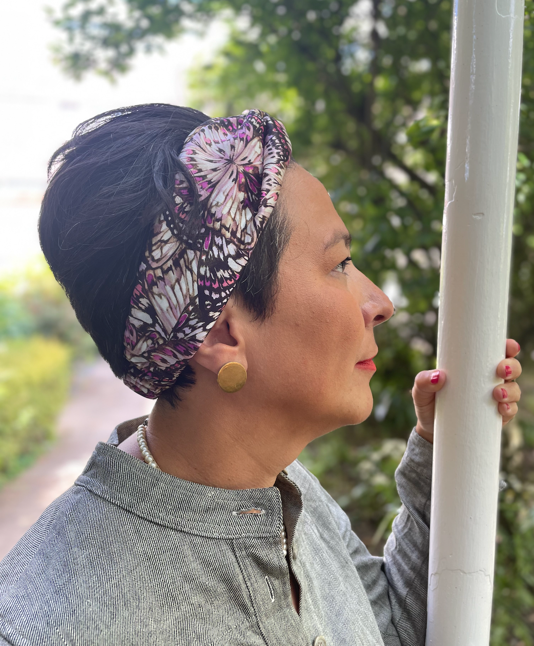 Twisted Turban hairband in Liberty of London Kaleidoscope in 100% Tana Lawn cotton