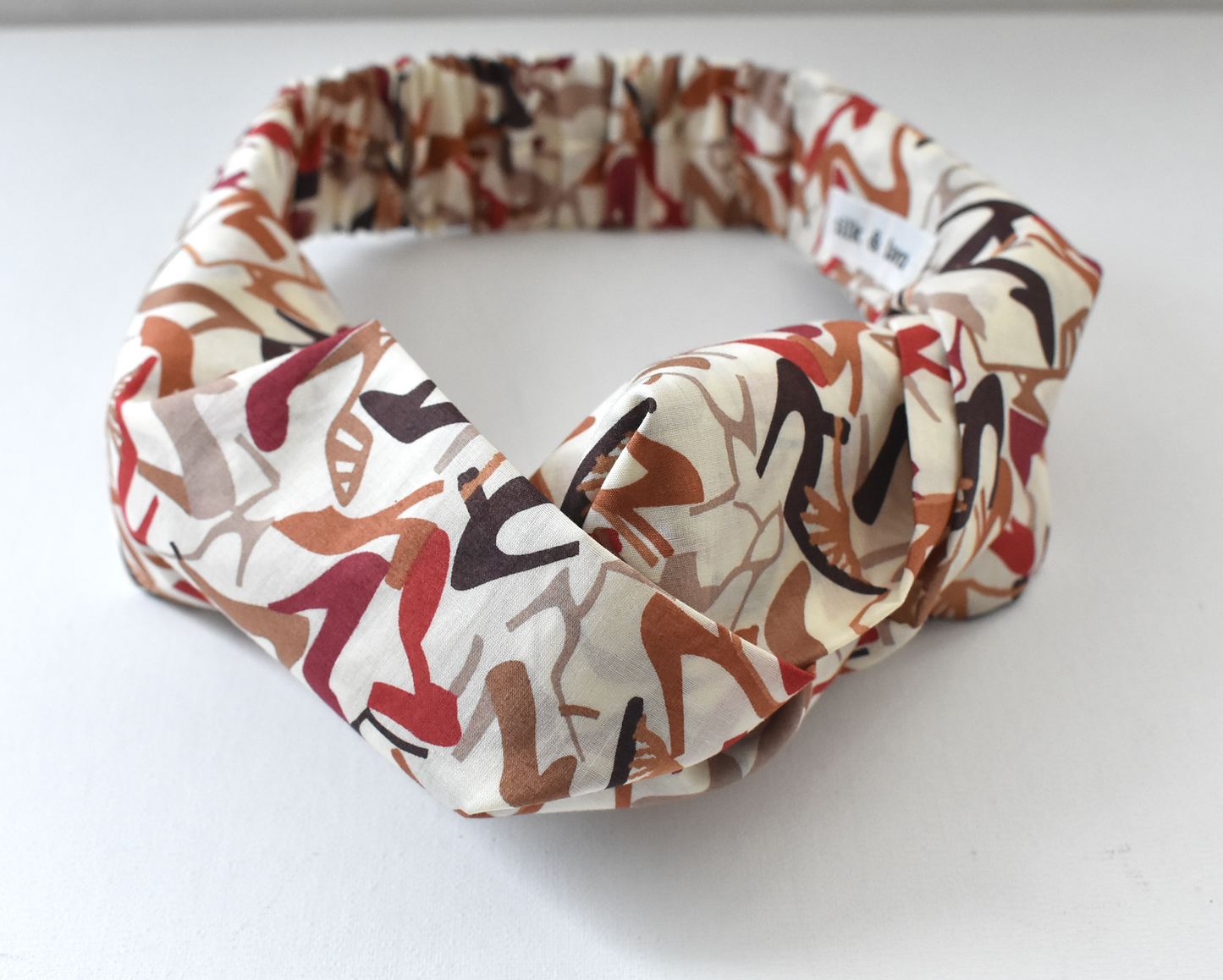 Twisted Turban Headband - Liberty of London Clara Cream Heels print
