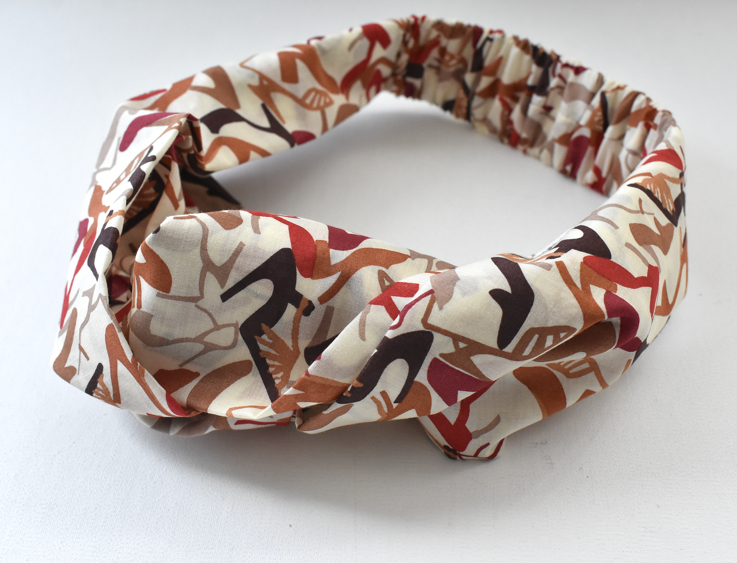 Twisted Turban Headband - Liberty of London Clara Cream Heels print