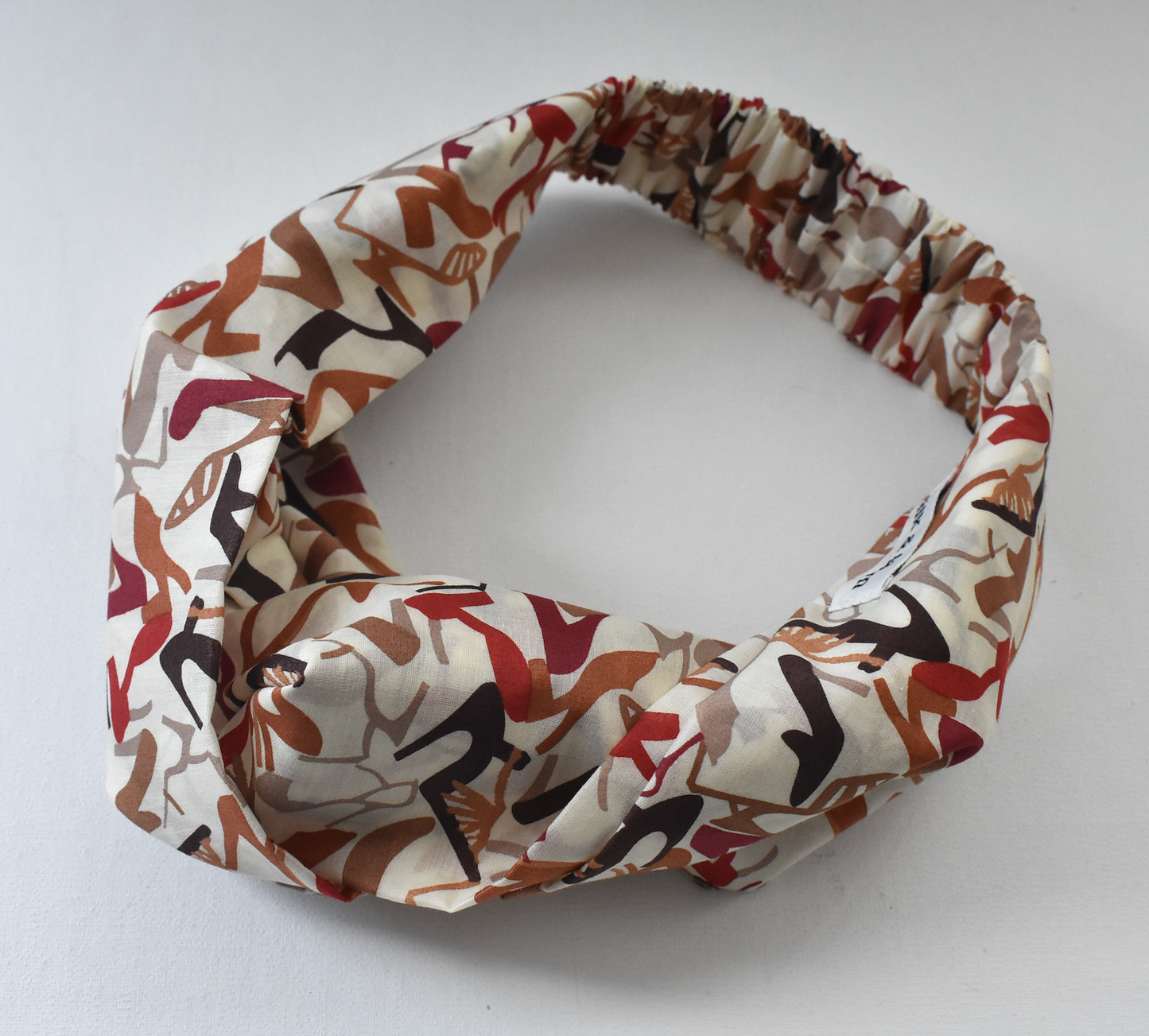 Twisted Turban Headband - Liberty of London Clara Cream Heels print
