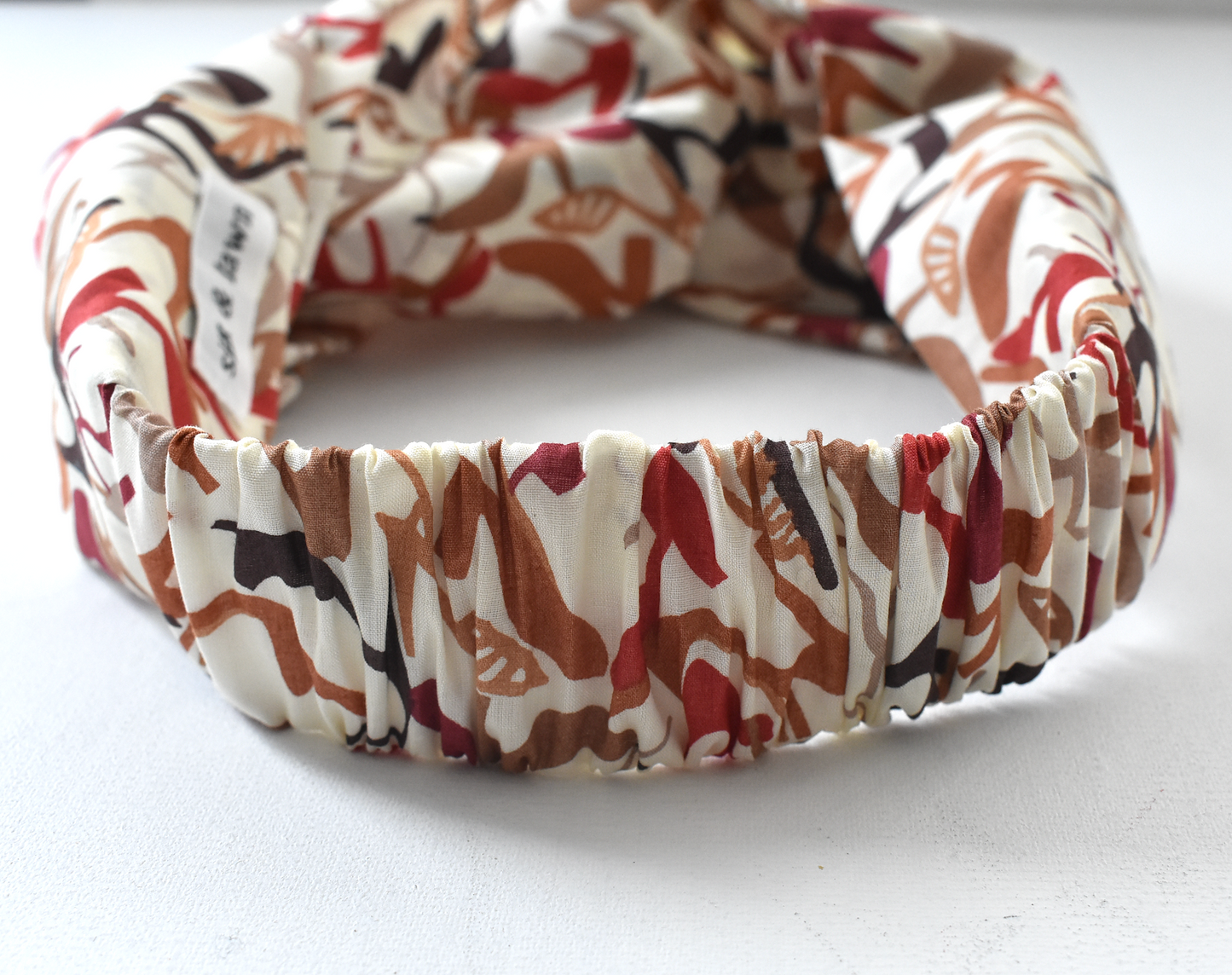 Twisted Turban Headband - Liberty of London Clara Cream Heels print