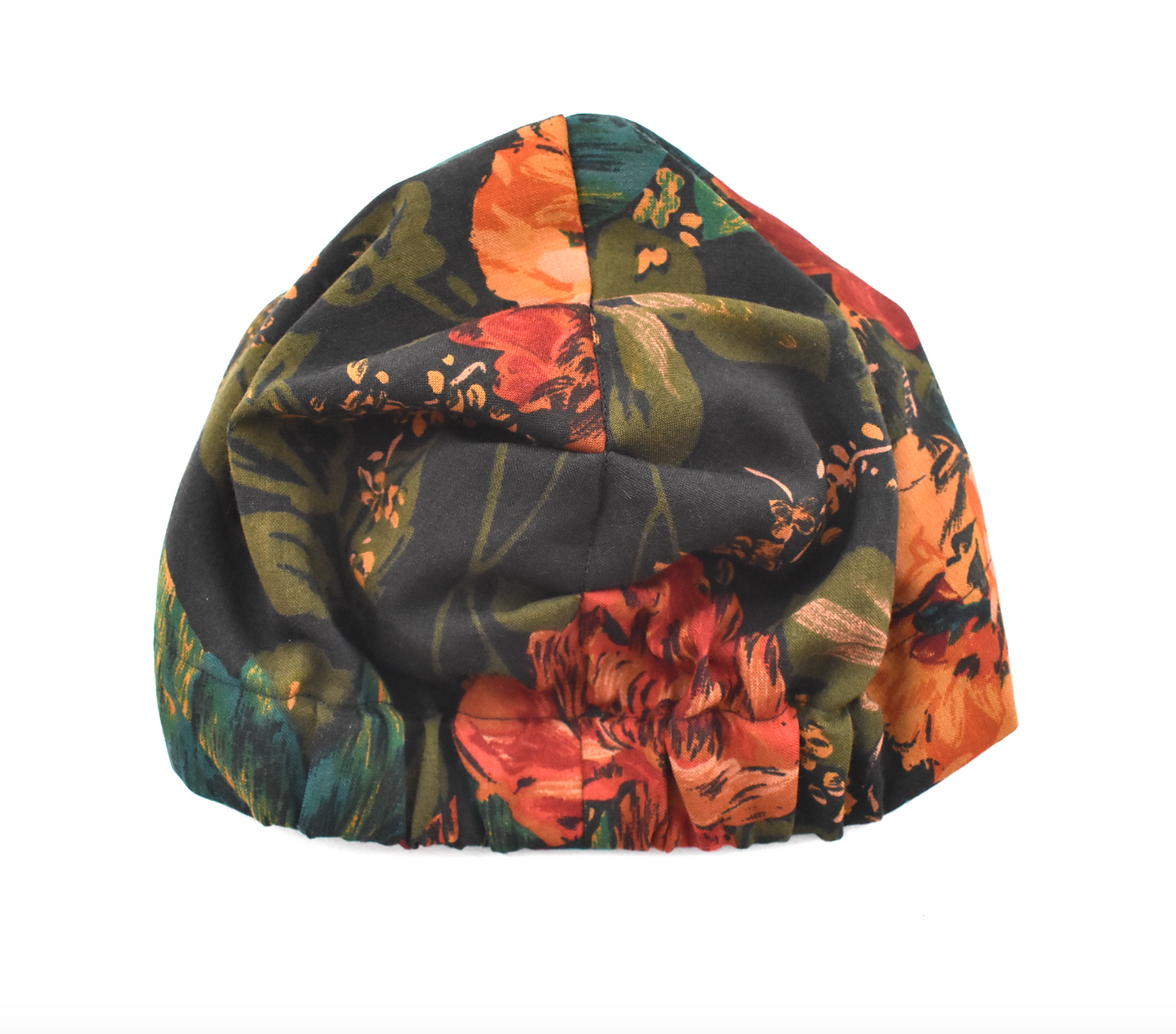 Ladies Turban Hat - Liberty of London Autumnal Rust Bloom print in Vintage Varuna wool