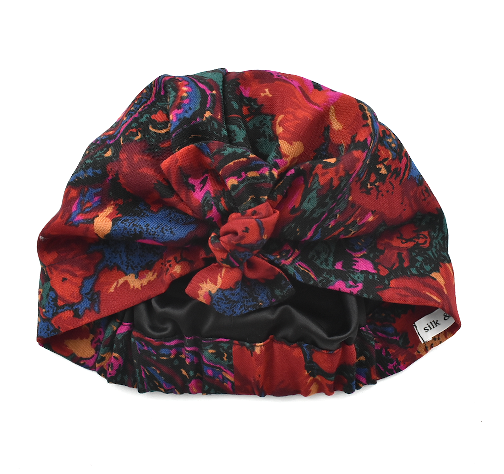 Ladies Turban Hat - Liberty of London print vintage Varuna wool