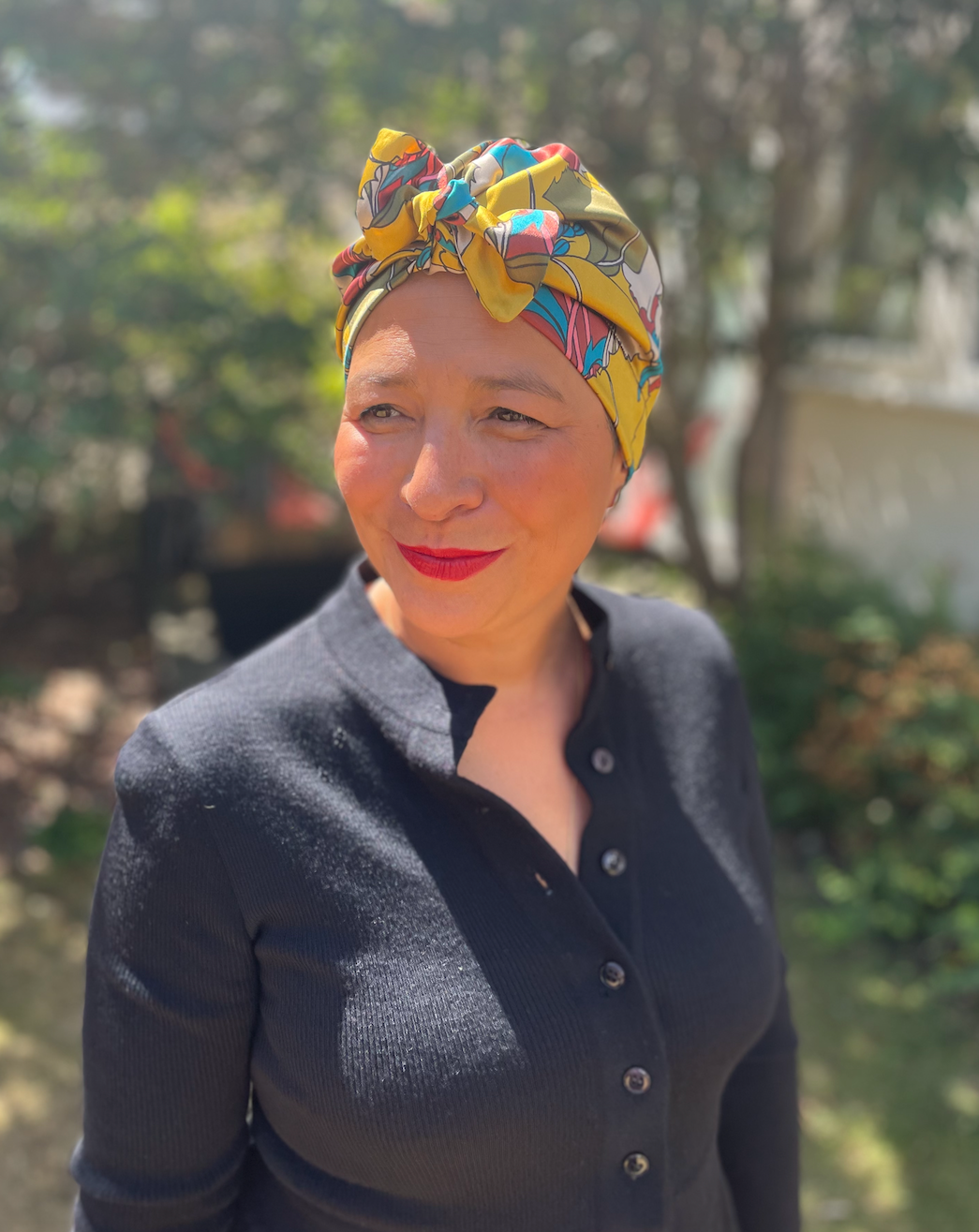 Luxury Silk Turban & Head wrap - Liberty of London Artist Eustacia printed silk satin
