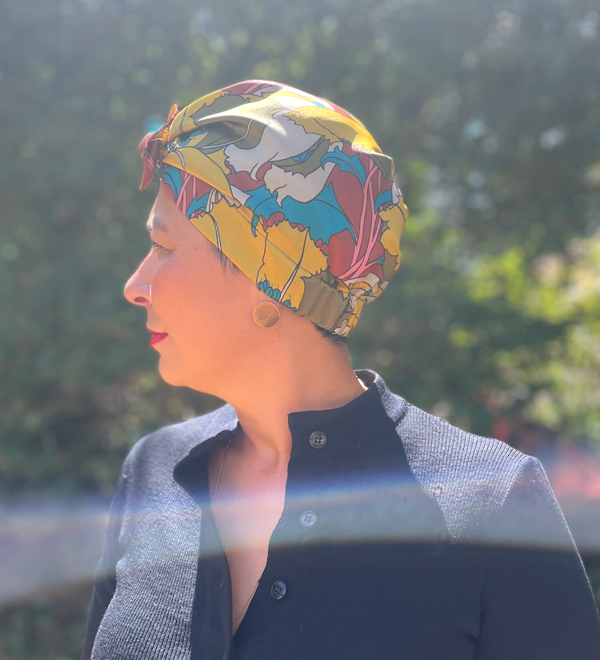 Luxury Silk Turban & Head wrap - Liberty of London Artist Eustacia printed silk satin