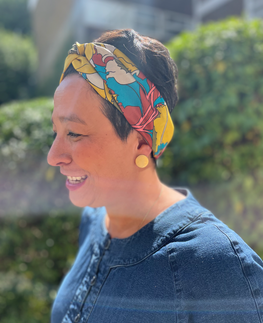 Silk Twisted Turban hairband and neck scarf in Liberty of London Eustacia Silk Satin - 100% silk