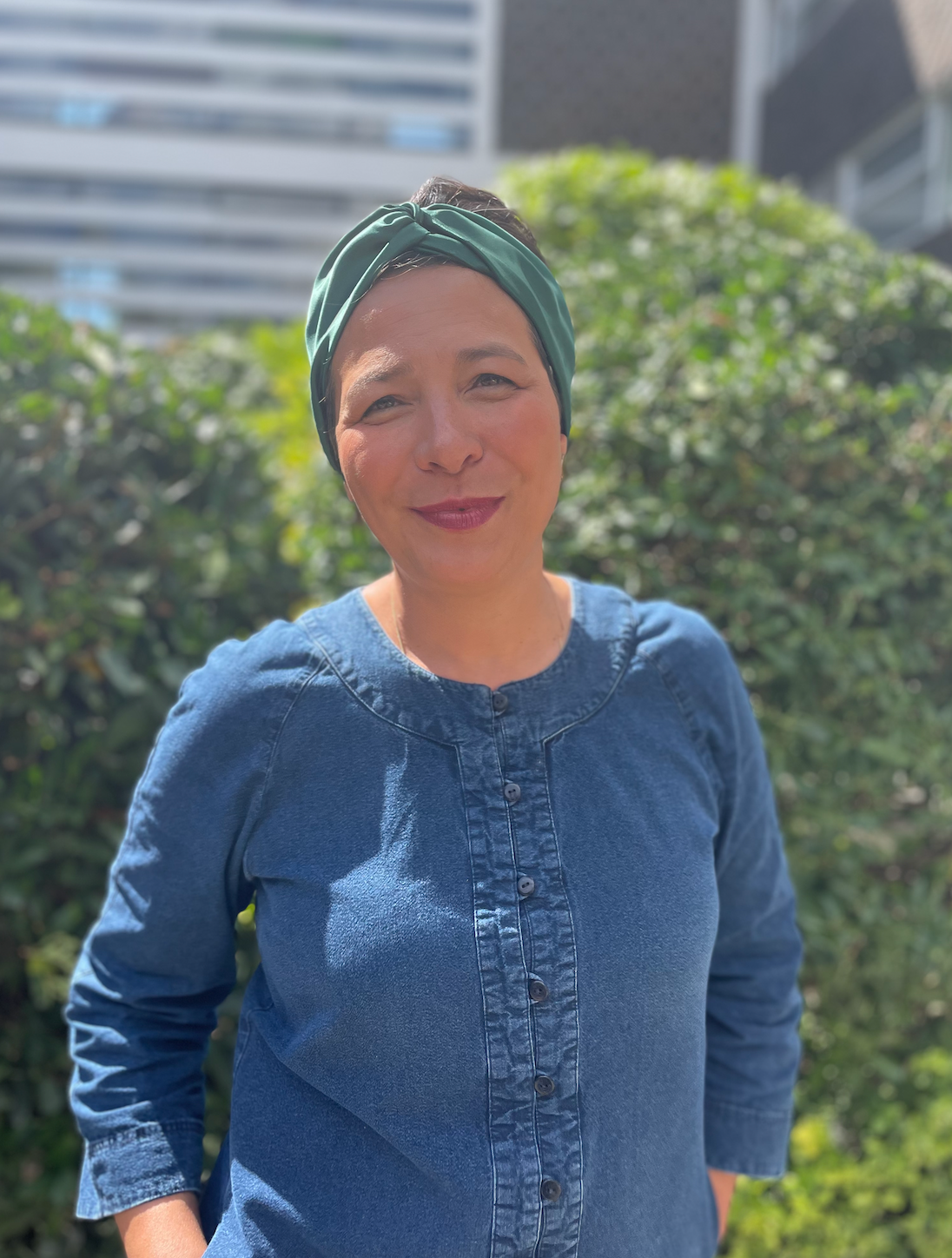 Silk Twisted Turban hairband and neck scarf in Racing Green Mulberry Silk - 100% pure silk satin