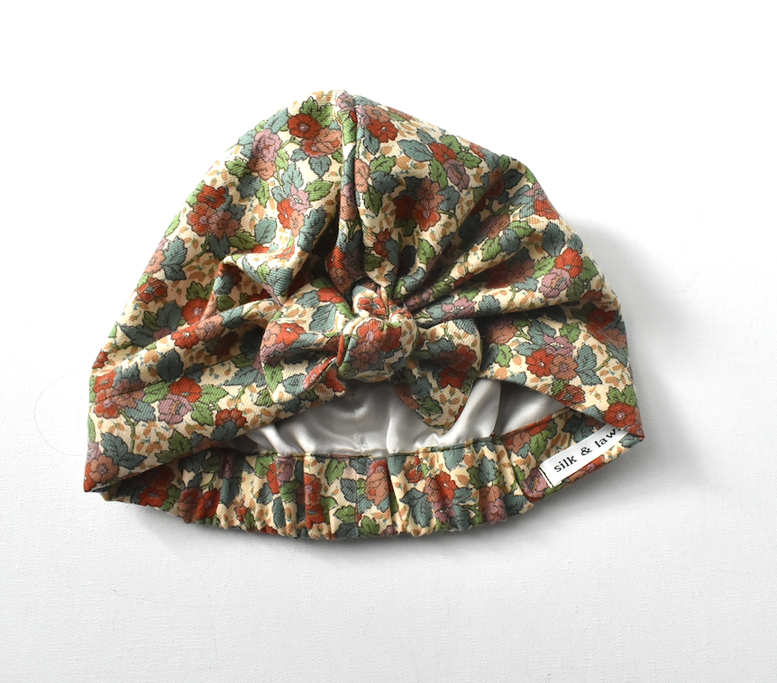 Ladies Turban Hat - Liberty of London Floral print in Vintage Lantana