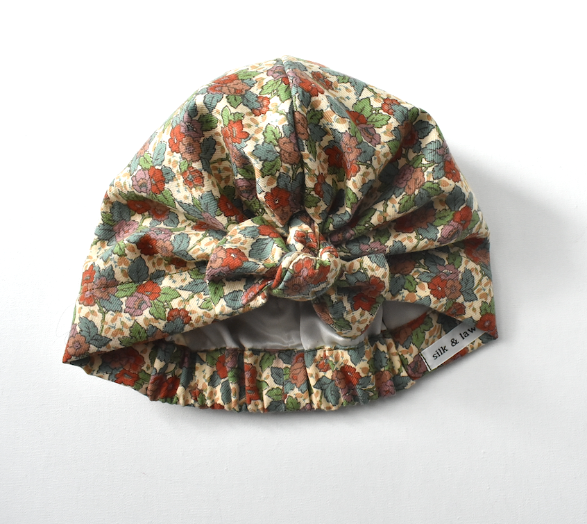 Ladies Turban Hat - Liberty of London Floral print in Vintage Lantana