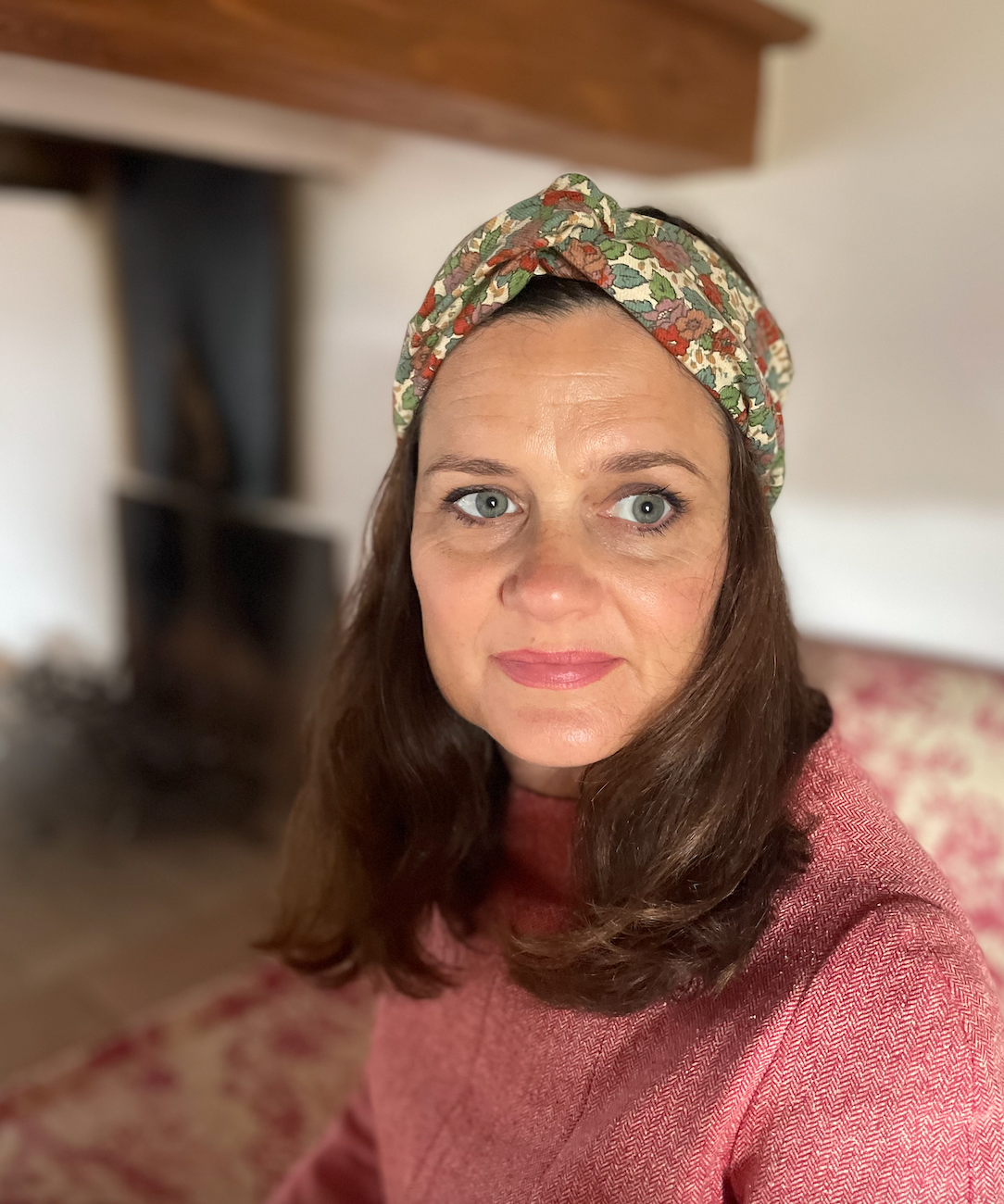 Twisted Turban hairband - Floral - in Vintage Liberty of London Lantana