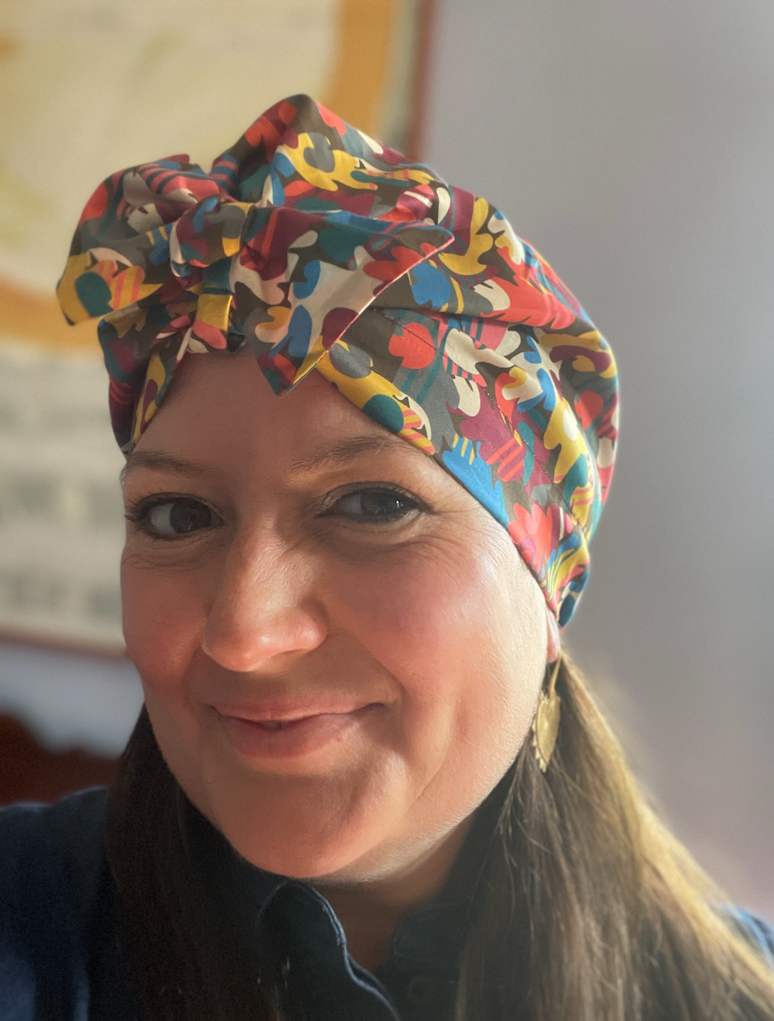 Ladies Turban Hat - Liberty of London Autumn Fall print