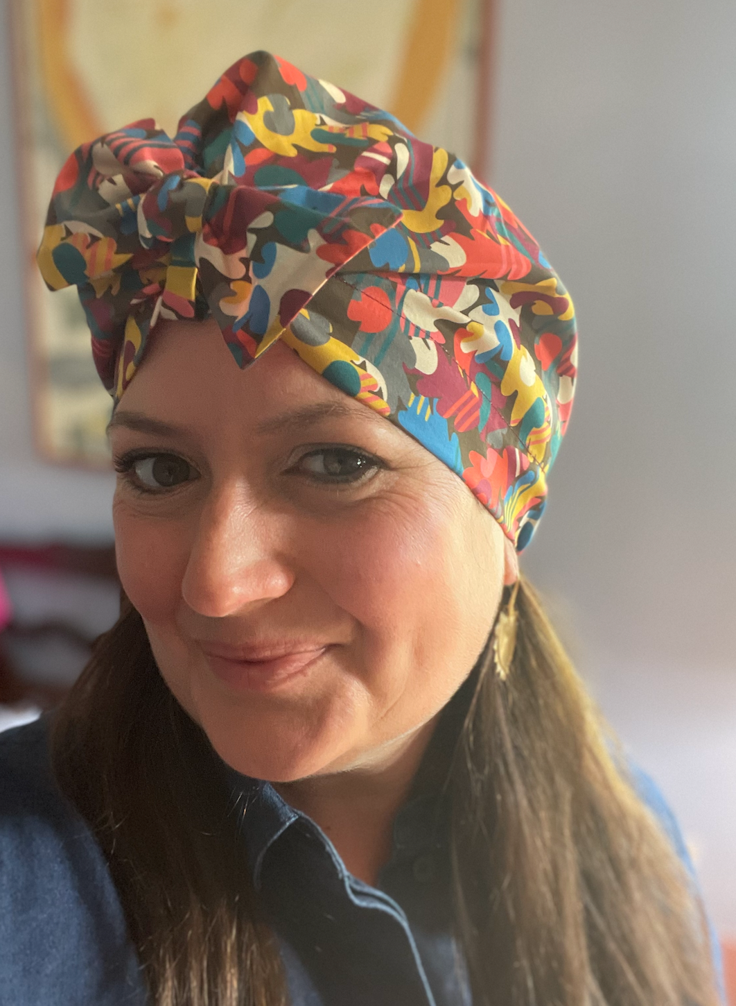 Ladies Turban Hat - Liberty of London Autumn Fall print