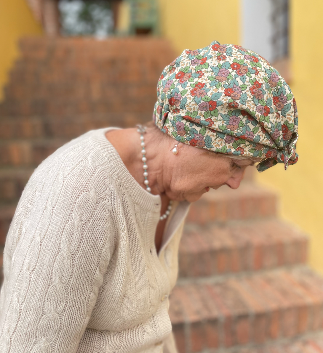 Ladies Turban Hat - Liberty of London Floral print in Vintage Lantana