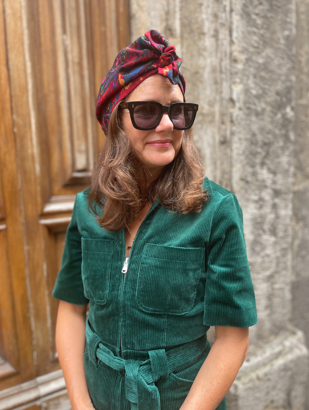 Ladies Turban Hat - Liberty of London print vintage Varuna wool