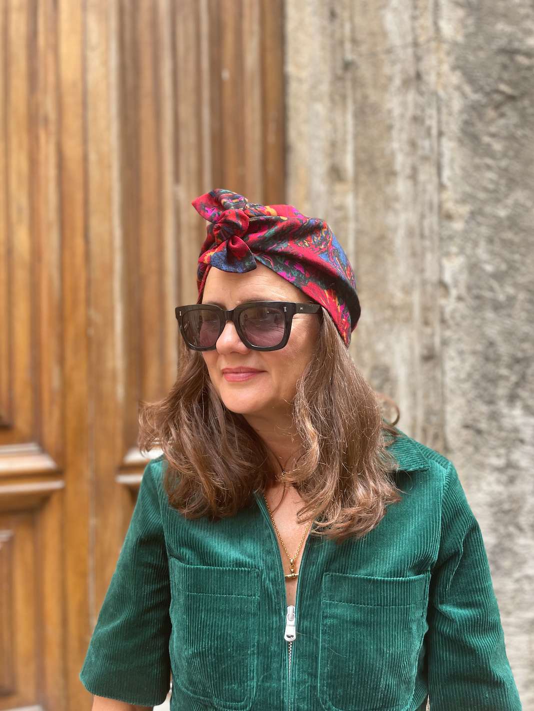 Ladies Turban Hat - Liberty of London print vintage Varuna wool