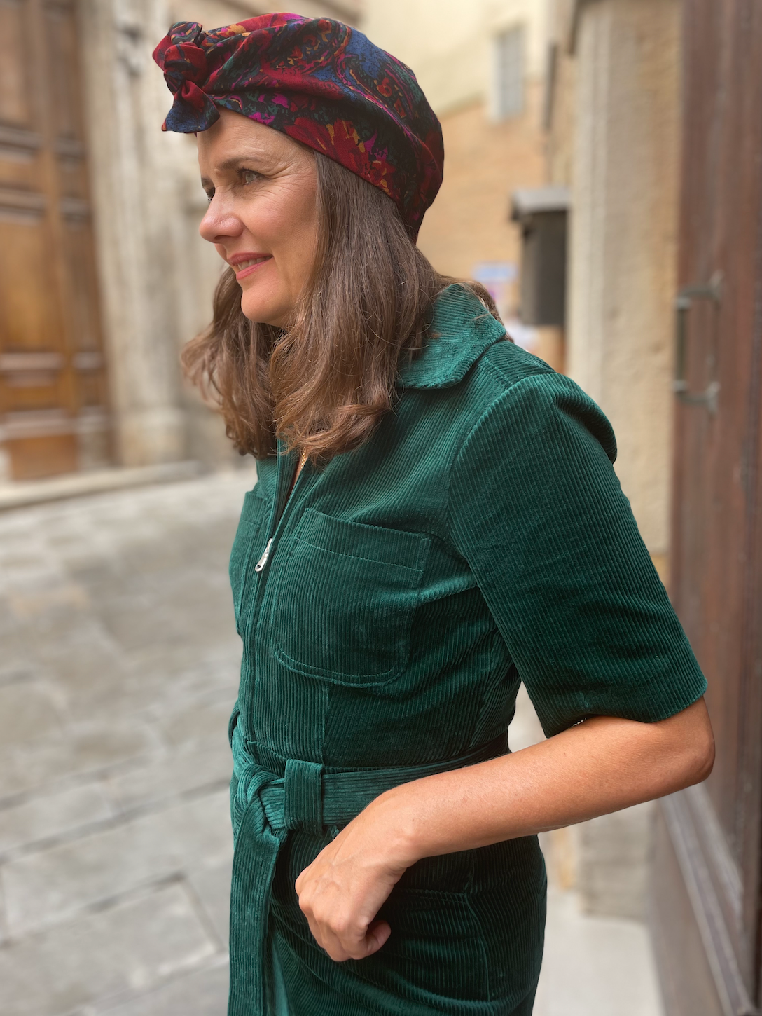 Ladies Turban Hat - Liberty of London print vintage Varuna wool