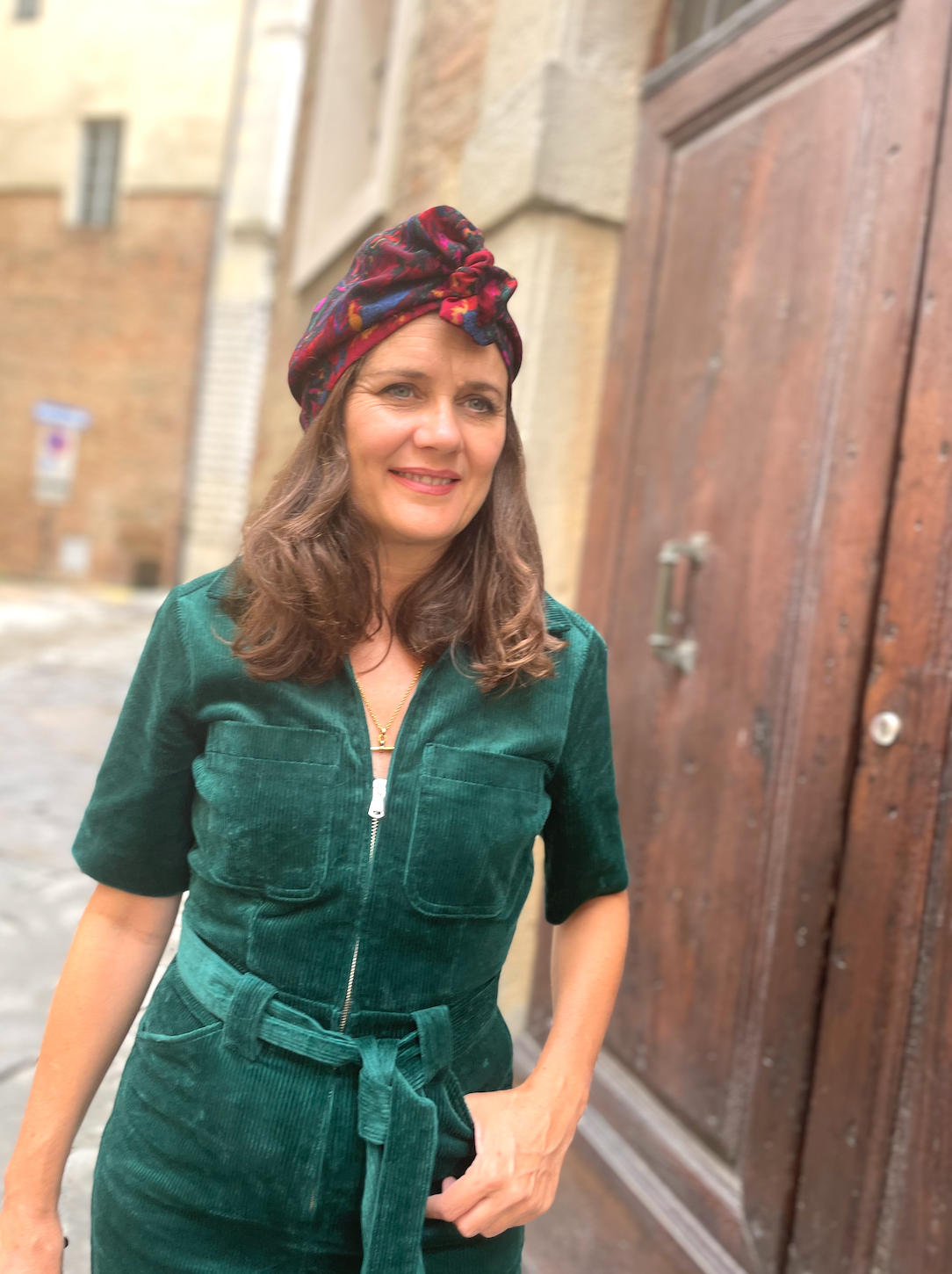 Ladies Turban Hat - Liberty of London print vintage Varuna wool