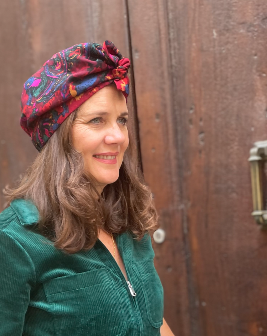 Ladies Turban Hat - Liberty of London print vintage Varuna wool