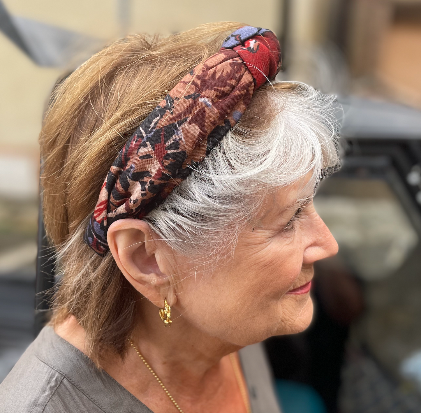 Alice headband - Liberty of London Vintage Varuna wool - Winter Blue Floral