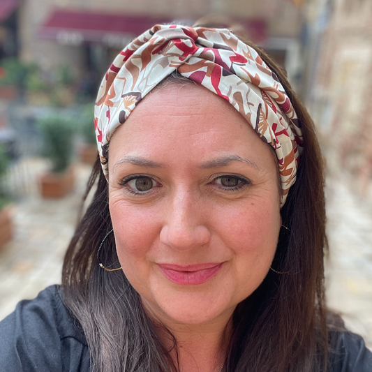 Twisted Turban Headband - Liberty of London Clara Cream Heels print