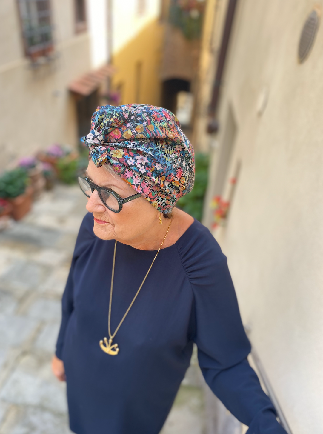 Ladies Turban Hat - Liberty of London Faria Flowers print