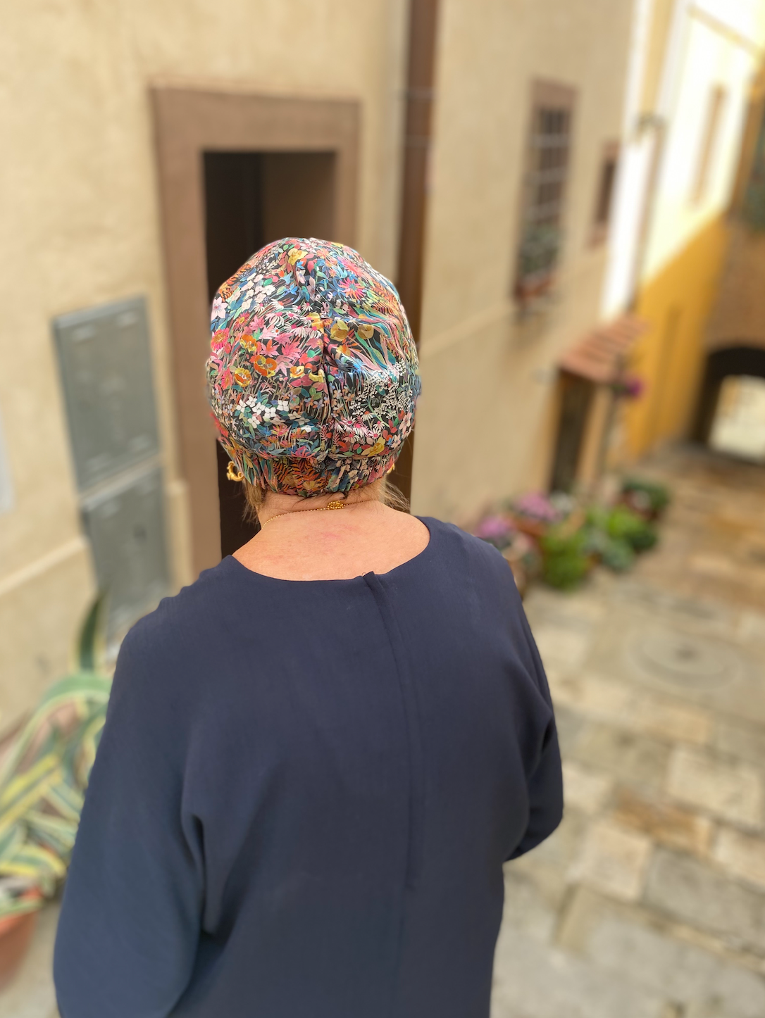 Ladies Turban Hat - Liberty of London Faria Flowers print