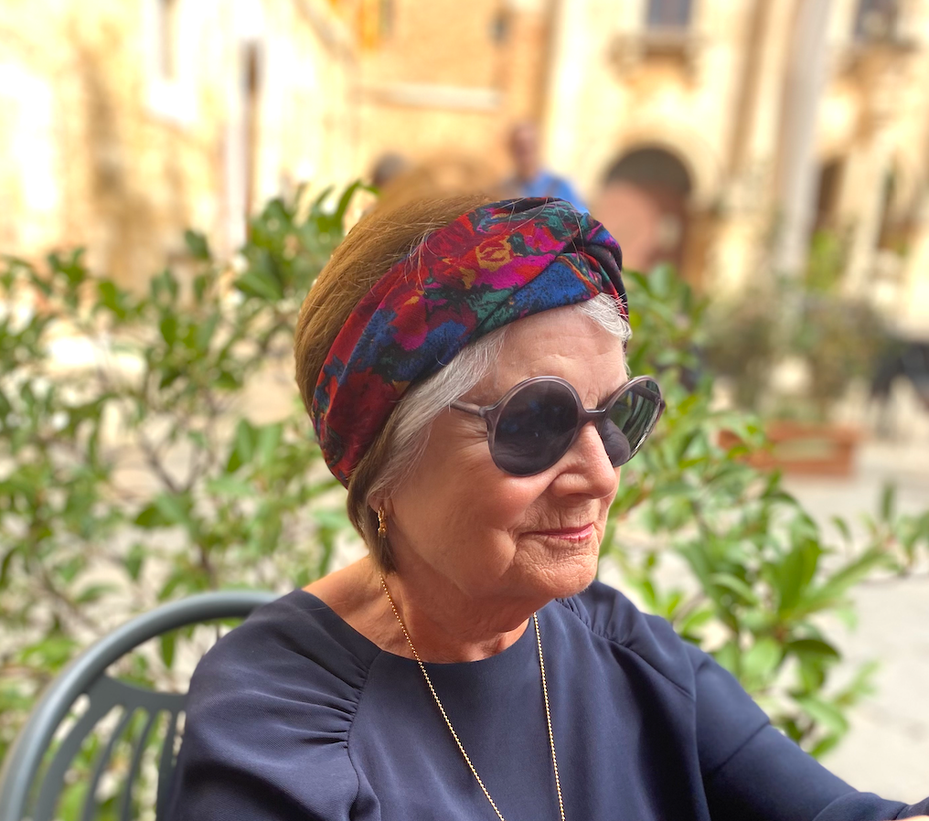 Twisted Turban hairband - Bright Abstract Floral - in Vintage Liberty of London Varuna wool
