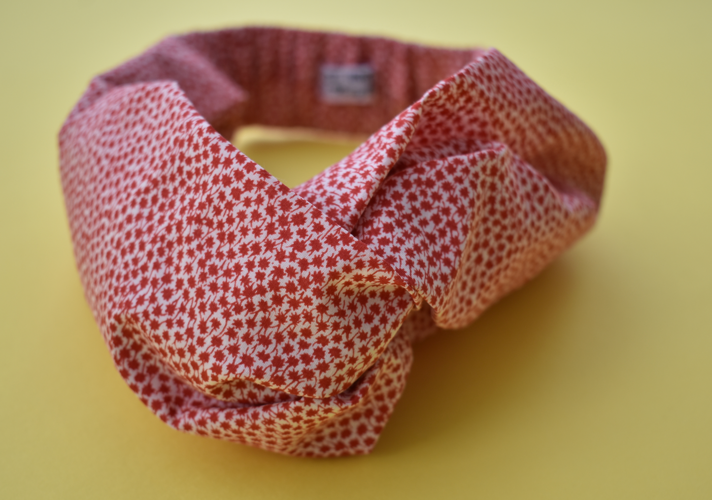 Red and White Floral Twisted Turban hairband and neck scarf - Tot Knots of Brighton