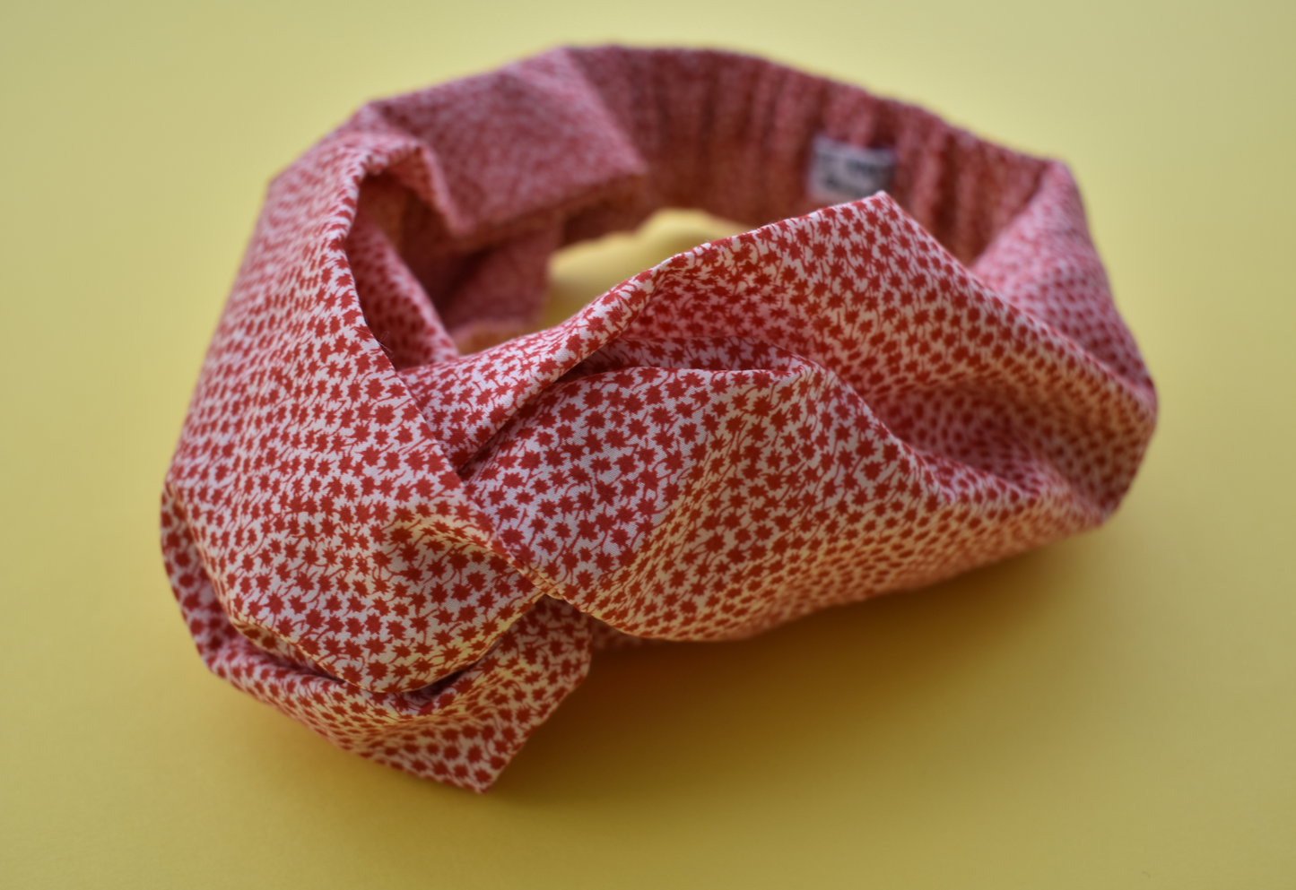 Red and White Floral Twisted Turban hairband and neck scarf - Tot Knots of Brighton